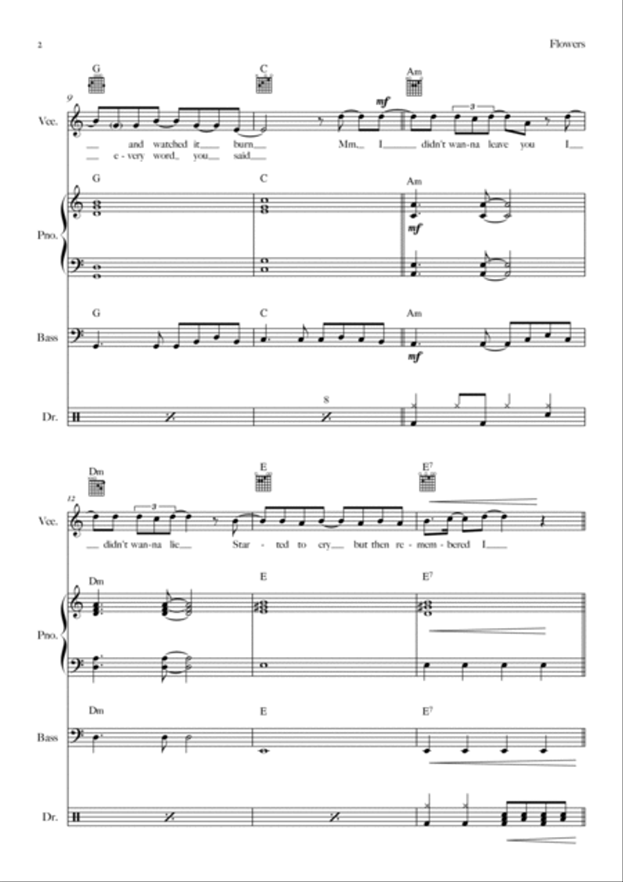 Flowers Flowers Bass Guitar scores gallery preview page 2