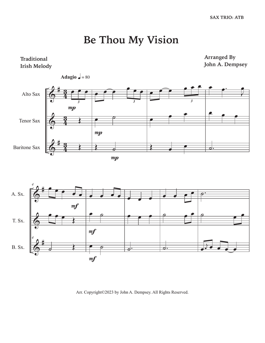 Be Thou My Vision (Sax Trio: ATB) Woodwind Trio scores gallery preview page 5