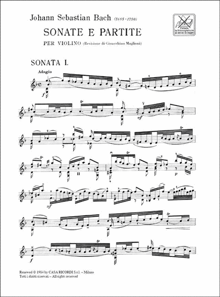 Sonatas And Partitas For Violin
