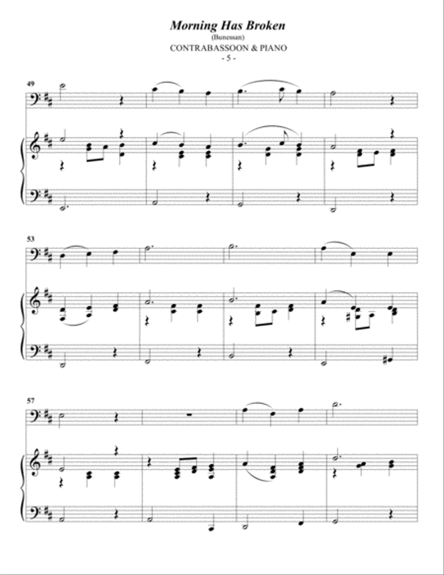 Morning Has Broken Bassoon scores gallery preview page 5