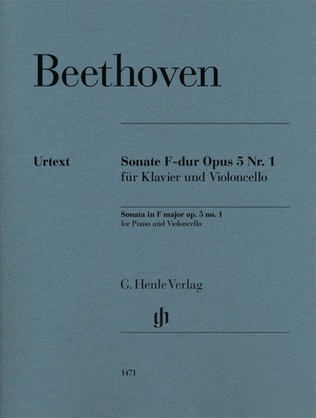 Book cover for Cello Sonata in F Major, Op. 5, No. 1