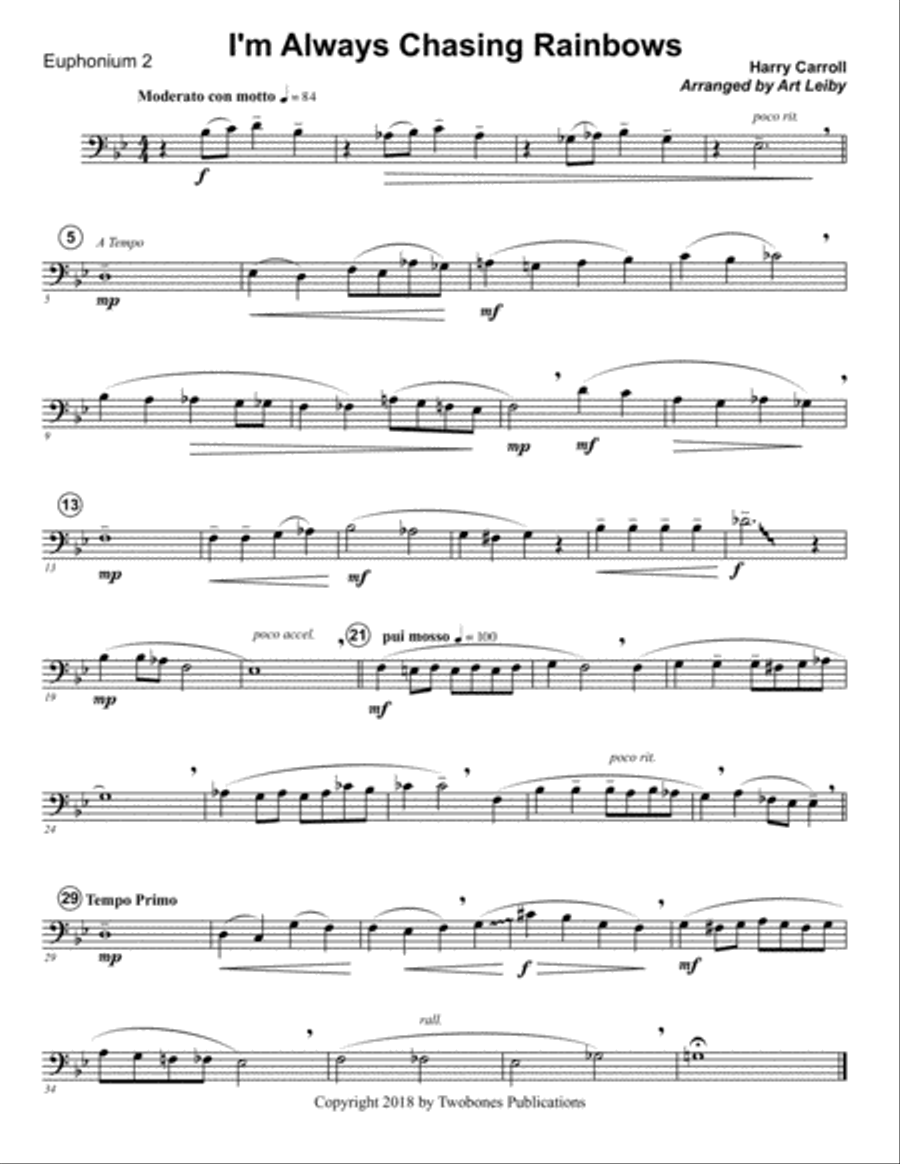 I'm Always Chasing Rainbows Brass Ensemble scores gallery preview page 3