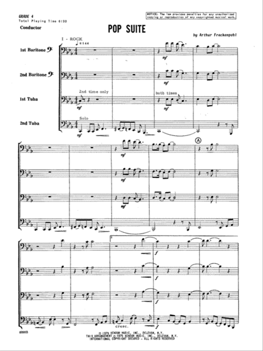 Pop Suite Brass Quartet scores gallery preview page 2