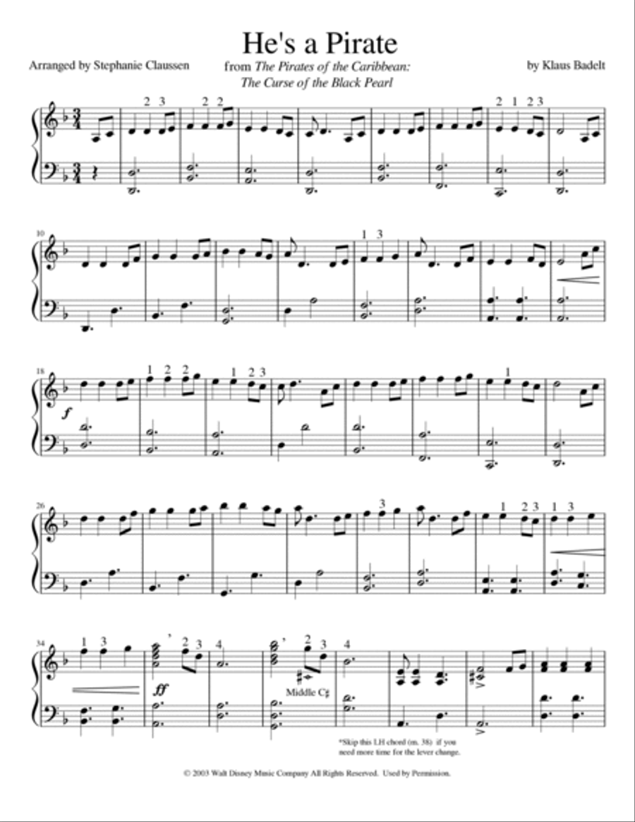He's A Pirate Celtic Harp scores gallery preview page 2