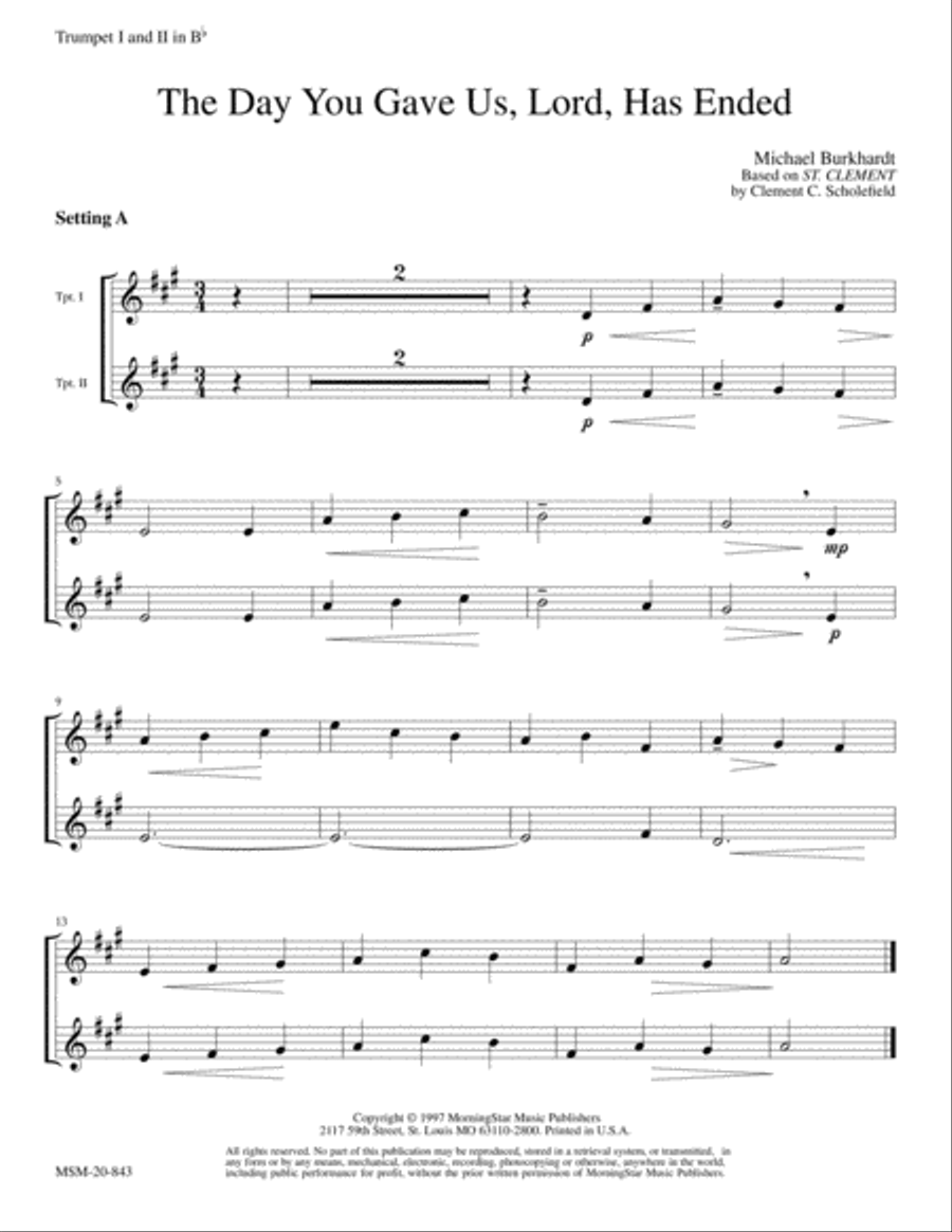 The Day You Gave Us, Lord, Has Ended (St. Clement) Choir scores gallery preview page 4
