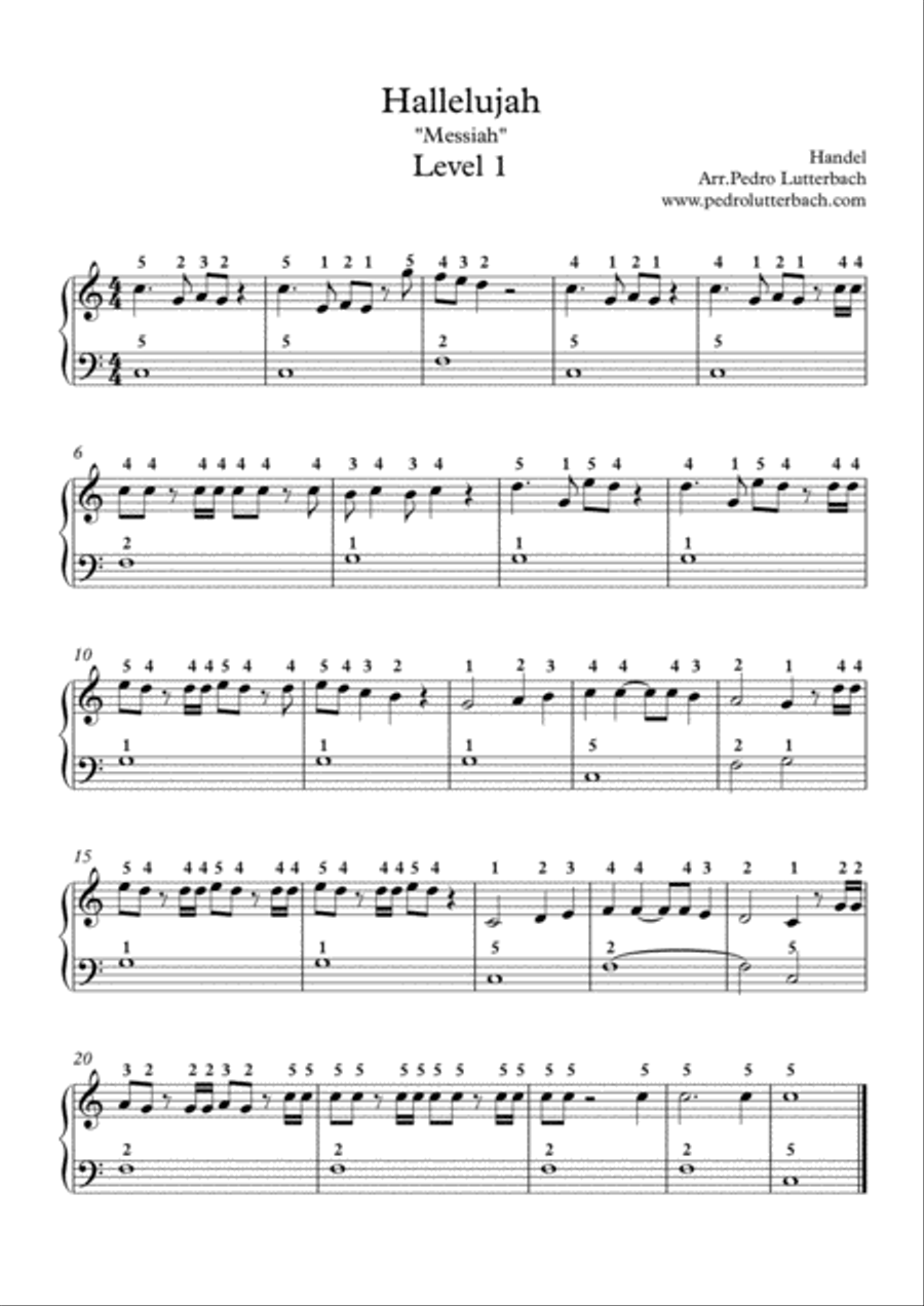 Hallelujah - Messiah Easy Piano scores gallery preview page 1