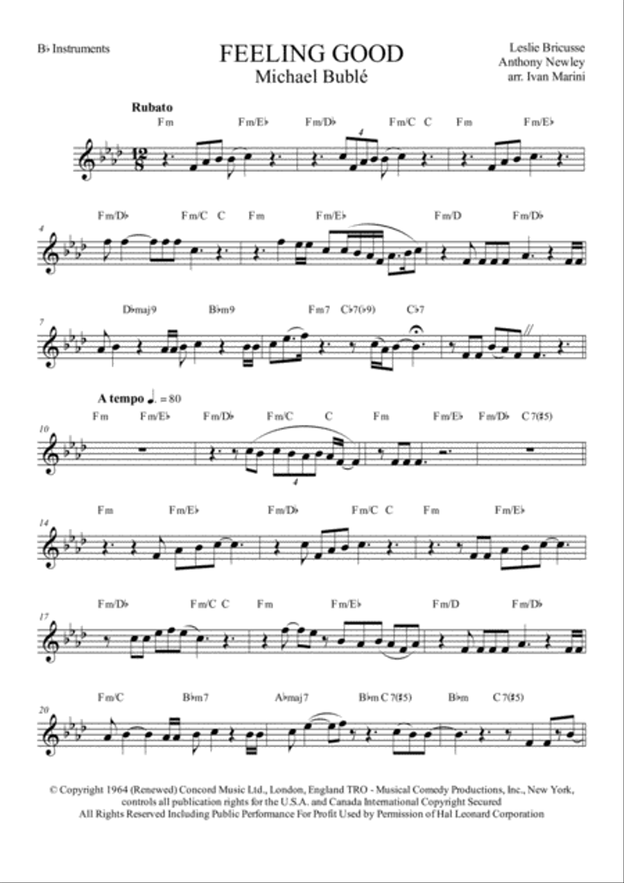 Feeling Good Small Ensemble scores gallery preview page 1