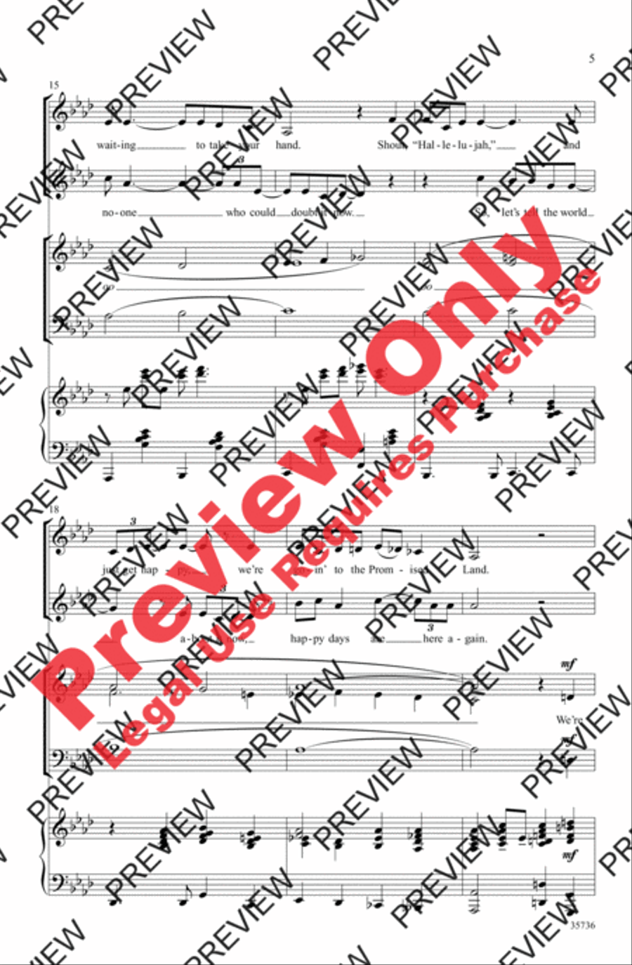 Happy Days Are Here Again / Get Happy 3-Part scores gallery preview page 5