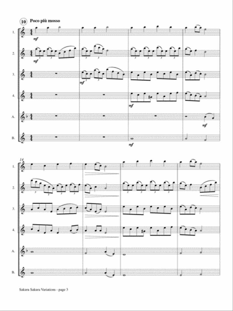 Sakura Sakura Variations for Flute Choir Flute Choir scores gallery preview page 4