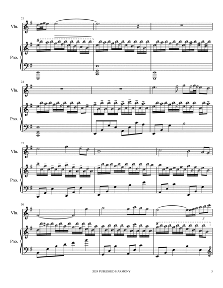 O Come O Come Emmanuel - Piano Violin Duet Flute scores gallery preview page 3