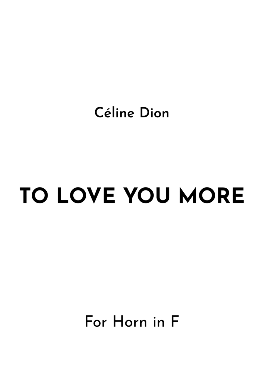 To Love You More Horn Solo scores gallery preview page 1
