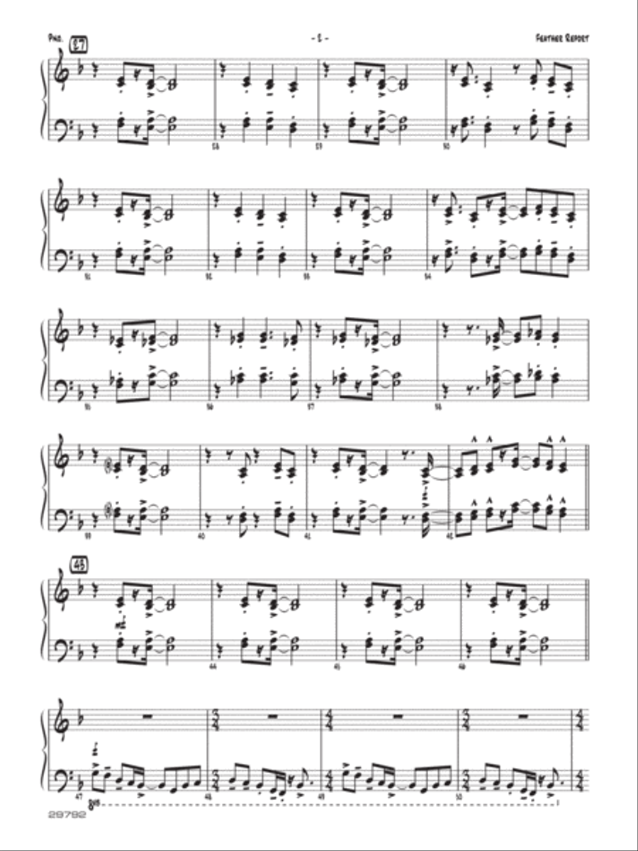 Feather Report: Piano Accompaniment Jazz Ensemble scores gallery preview page 2