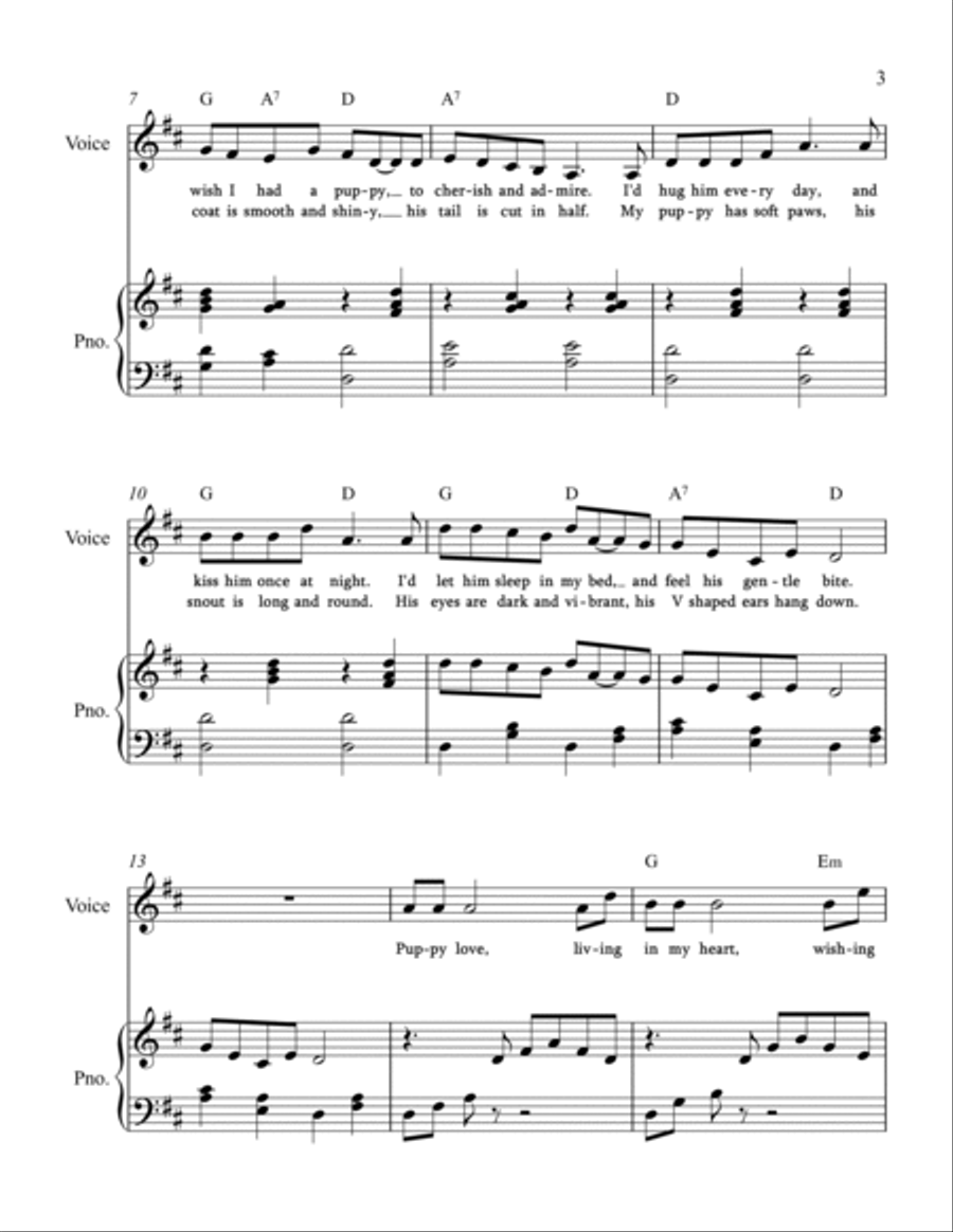 Puppy Love (Smooth Fox Terrier) Unison Choir scores gallery preview page 3