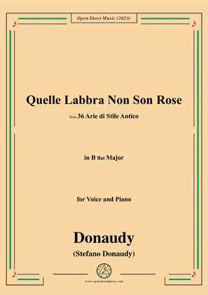 Donaudy-Quelle Labbra Non Son Rose,in B flat Major