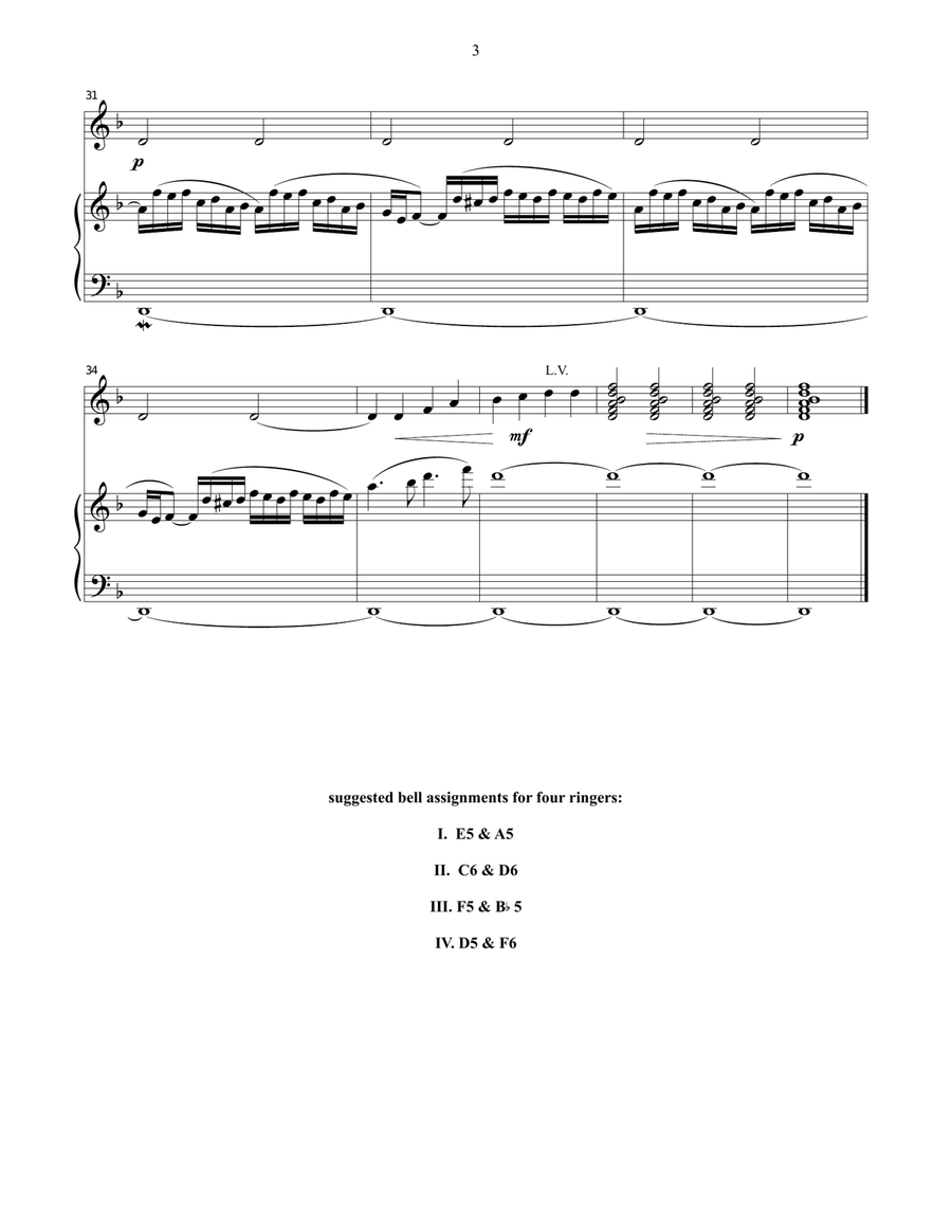 Six Little Preludes for Organ and Bells 1. Advent Handbell Choir scores gallery preview page 3