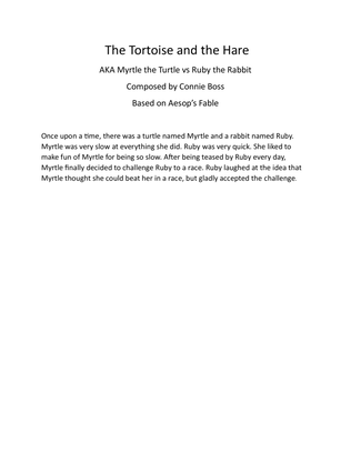 The Tortoise and the Hare aka Myrtle the Turtle vs Ruby the Rabbit Musical/Play