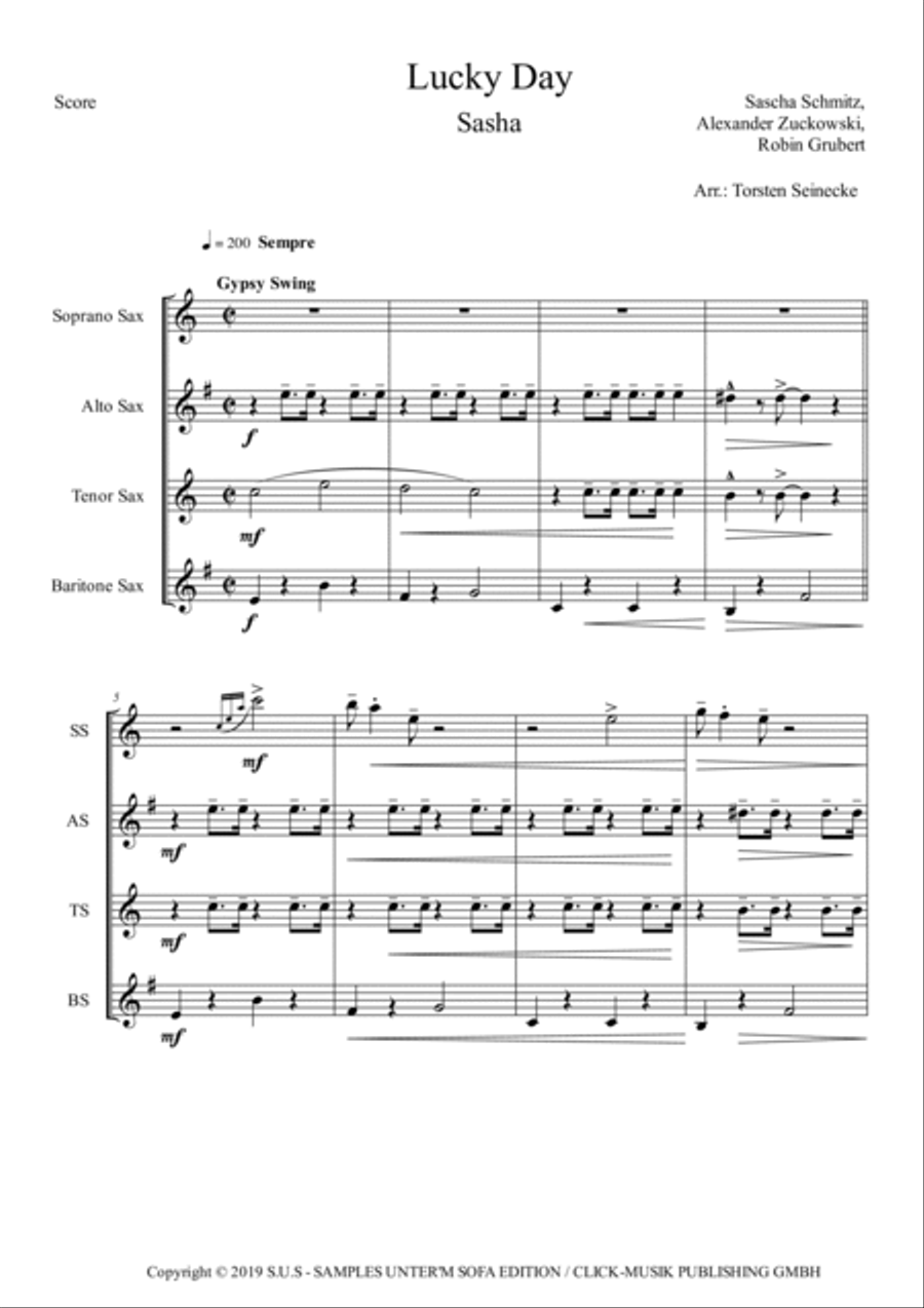 Lucky Day Woodwind Quartet scores gallery preview page 2