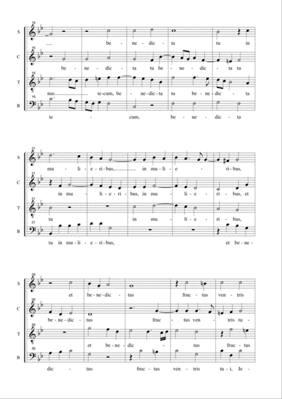 AVE MARIA - In annunciatione Beatae Mariae - Palestrina - For SATB Choir 4-Part scores gallery preview page 3