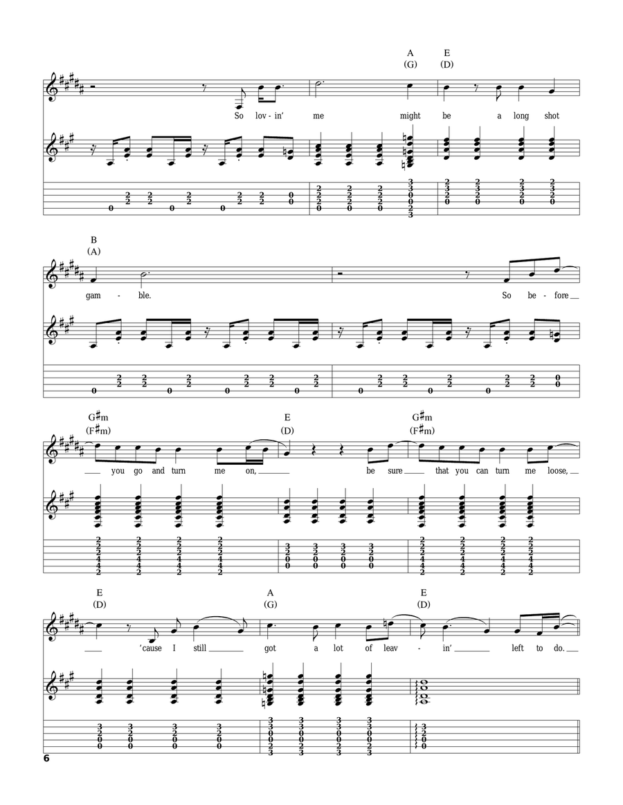 Lot Of Leavin' Left To Do Acoustic Guitar scores gallery preview page 6