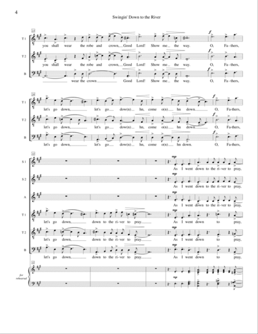 Swingin' Down to the River Divisi scores gallery preview page 4
