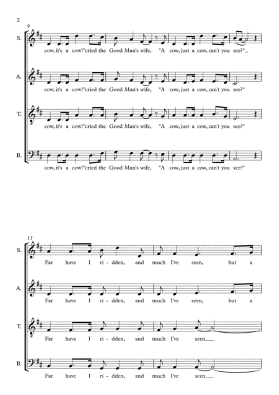 The Good Man (English folk song arranged for a cappella choir) 4-Part scores gallery preview page 2