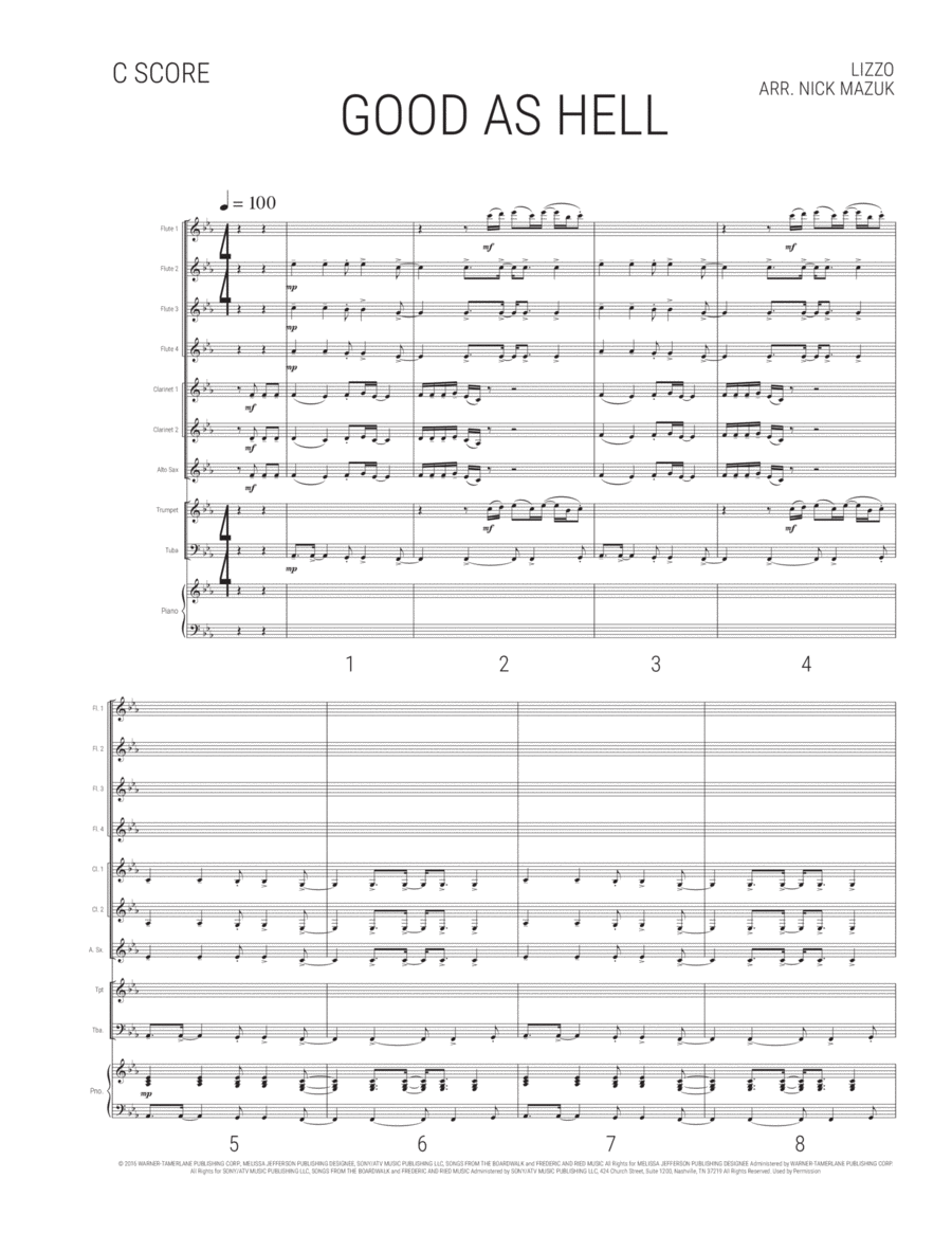 Good As Hell Small Ensemble scores gallery preview page 1