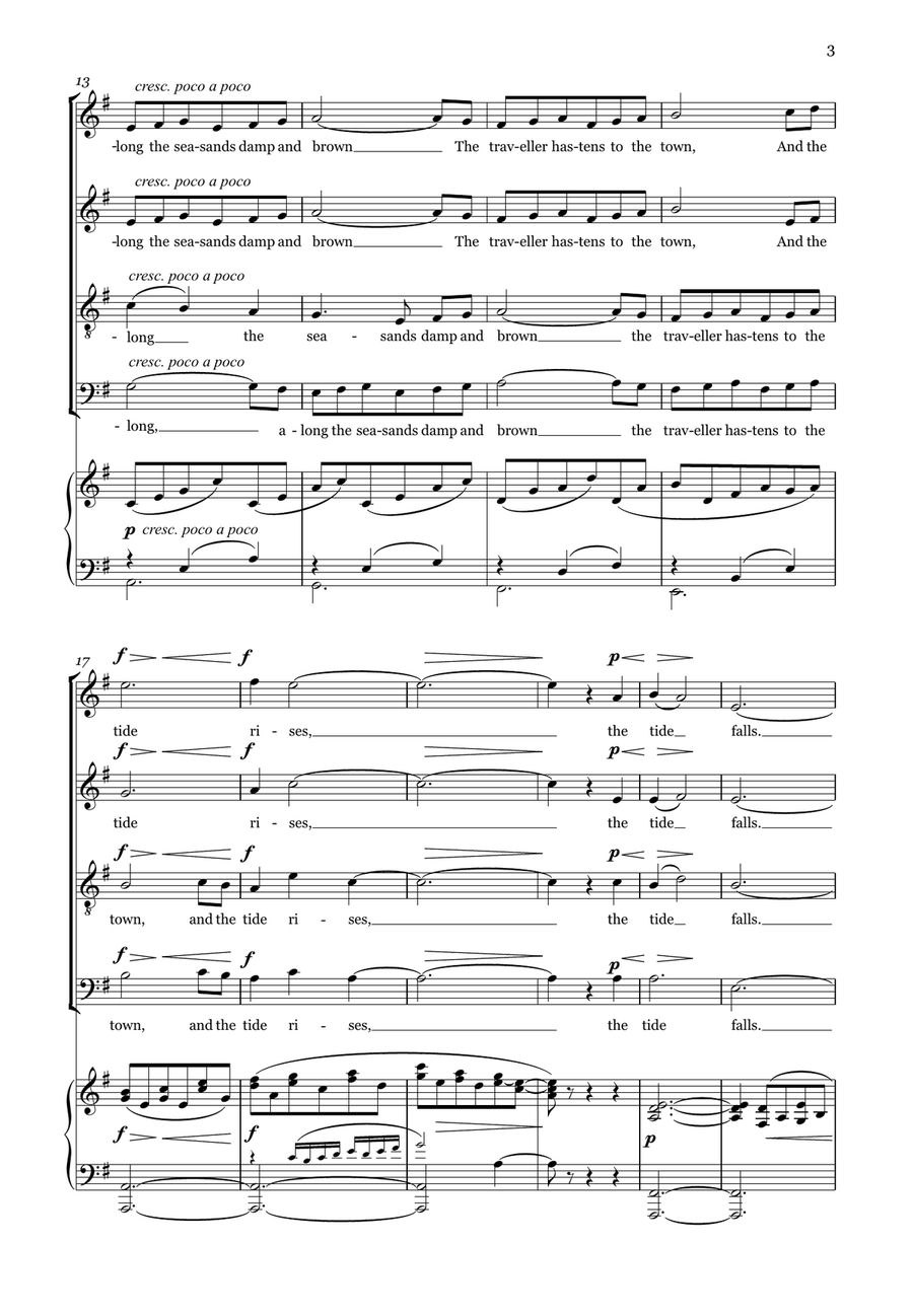 The Tide Rises, the Tide Falls (SATB and piano) 4-Part scores gallery preview page 3