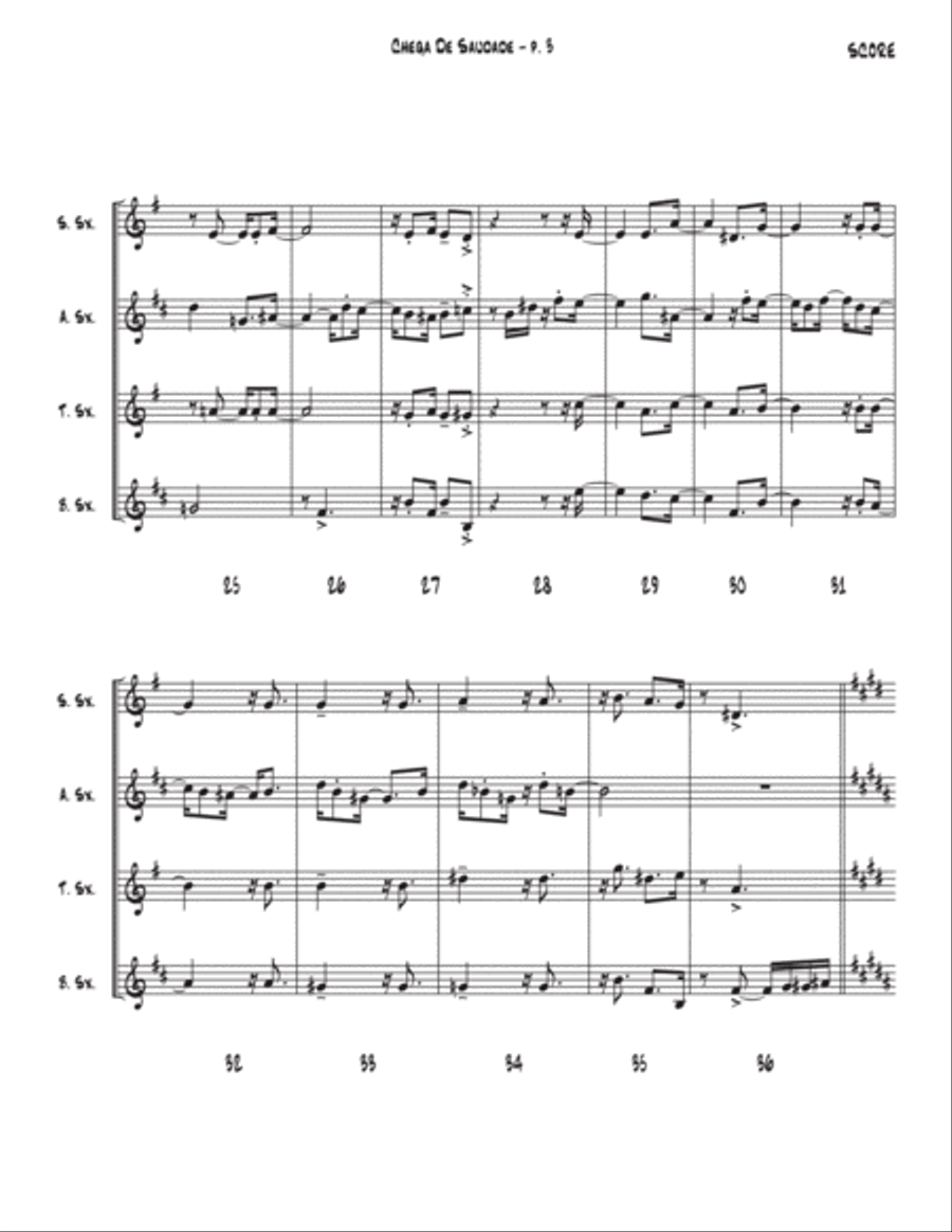 Chega De Saudade (no More Blues) Chega De Saudade (no More Blues) Saxophone Quartet scores gallery preview page 3