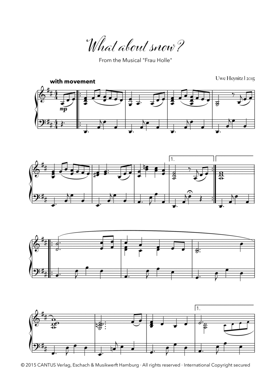 What about snow? What about snow? Piano Solo scores gallery preview page 1