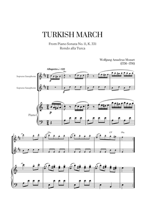 W. A. Mozart - Turkish March (Alla Turca) (with chords) (for Soprano Saxophone Duet)