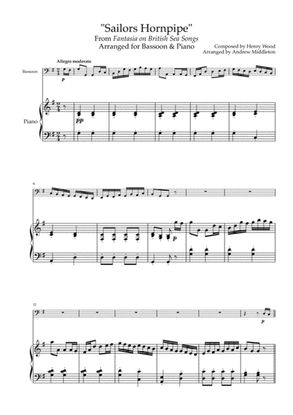 Sailor's Hornpipe arranged for Bassoon & Piano image number null