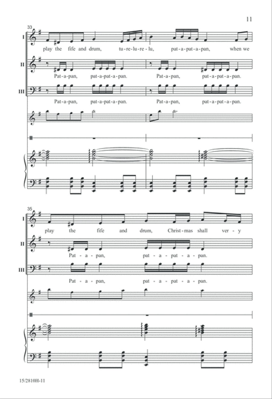 He Is Born with Pat-a-pan 3-Part scores gallery preview page 12
