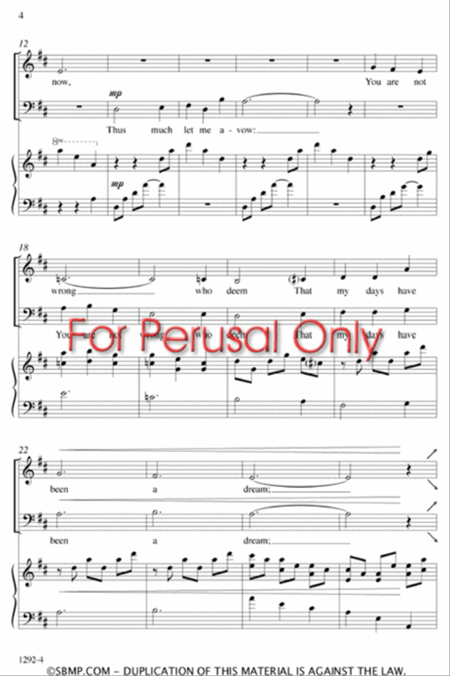 A Dream Within a Dream - SATB Octavo 4-Part scores gallery preview page 3