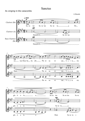 Mass song 'Sanctus' for three clarinets