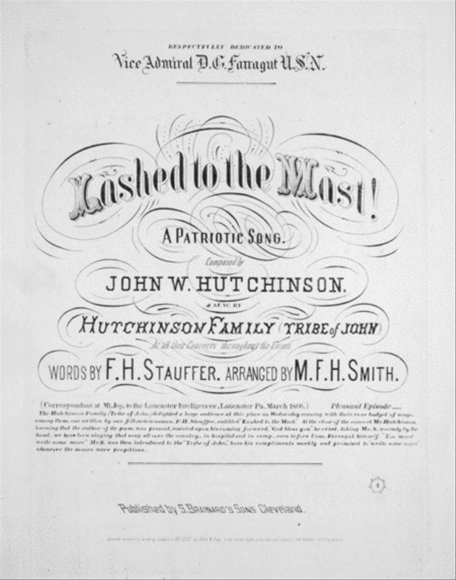 Lashed to me Mast! A Patriotic Song 4-Part scores gallery preview page 1