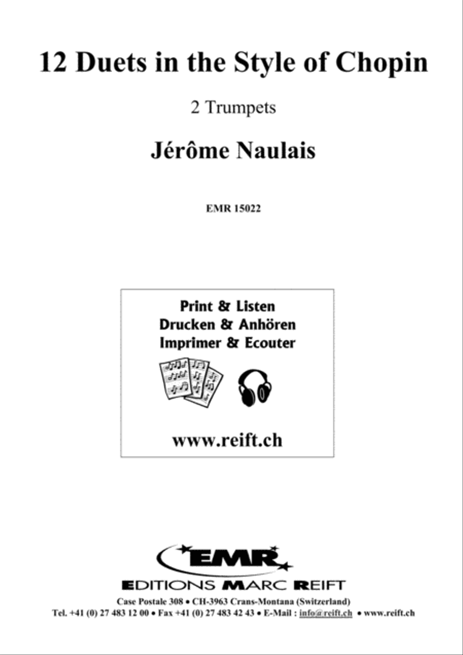 12 Duets in the Style of Chopin Trumpet Duet scores gallery preview page 2