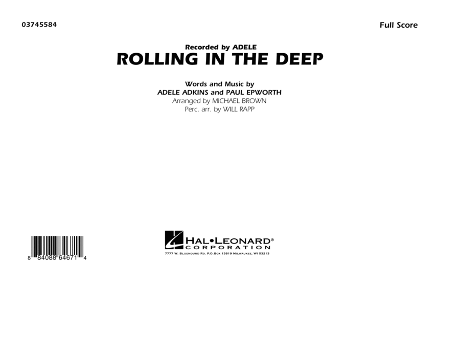 Rolling In The Deep - Full Score