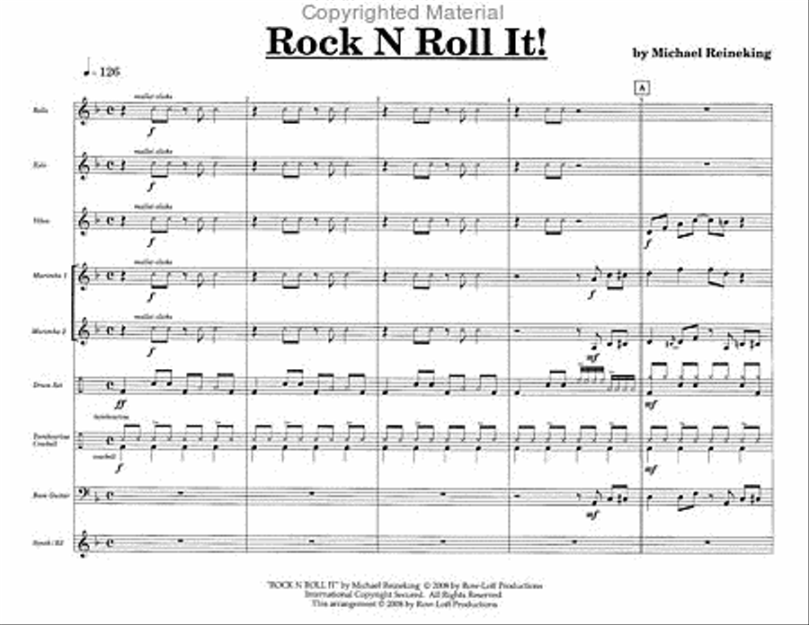 Rock N Roll It! Percussion Ensemble scores gallery preview page 2