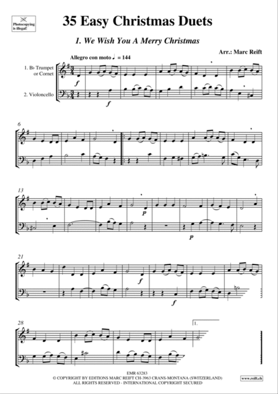 35 Easy Christmas Duets 35 Easy Christmas Duets Cornet scores gallery preview page 3