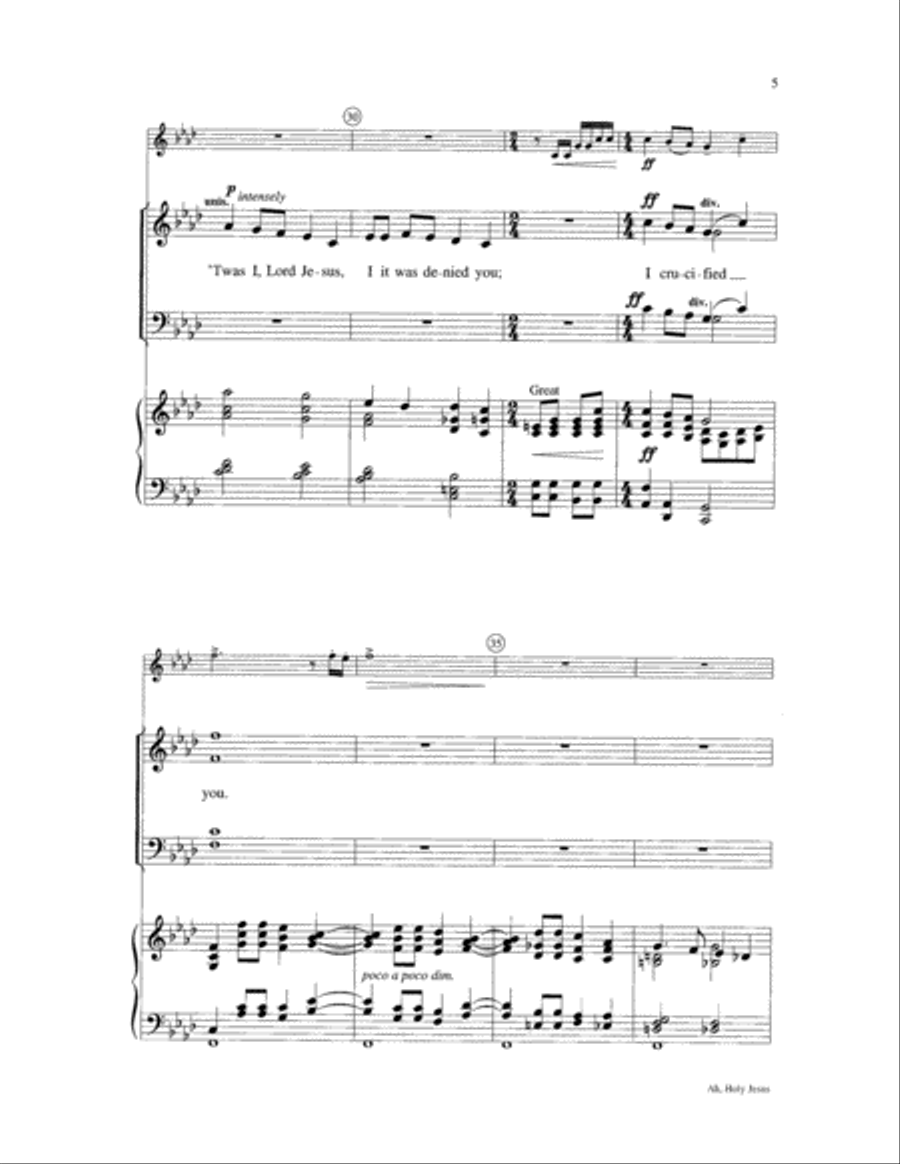 Ah, Holy Jesus Ah, Holy Jesus 4-Part scores gallery preview page 5