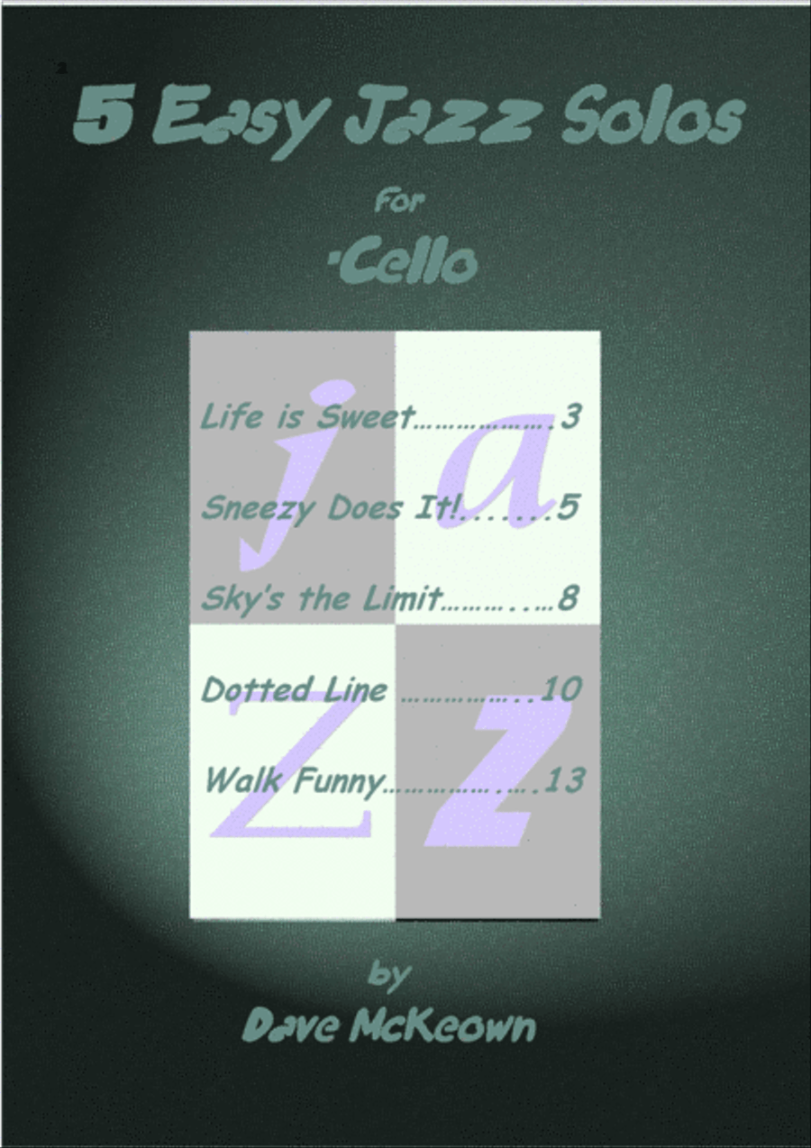 5 Easy Jazz Solos for Cello and Piano Piano scores gallery preview page 2