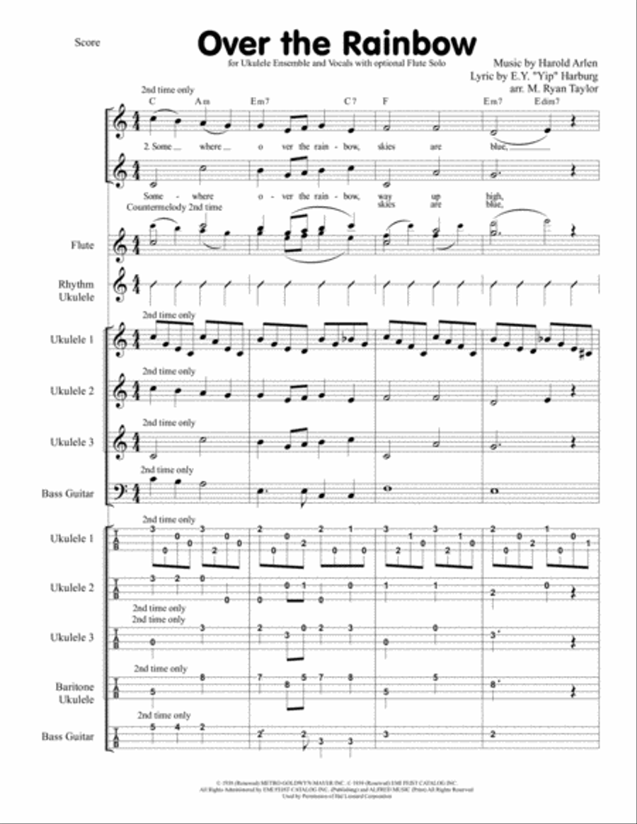 Over The Rainbow (from The Wizard Of Oz) Small Ensemble scores gallery preview page 1