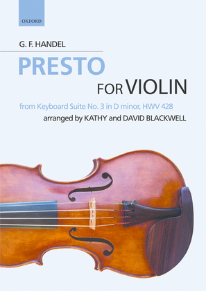 Book cover for Presto: from Keyboard Suite No. 3 in D minor, HWV 428