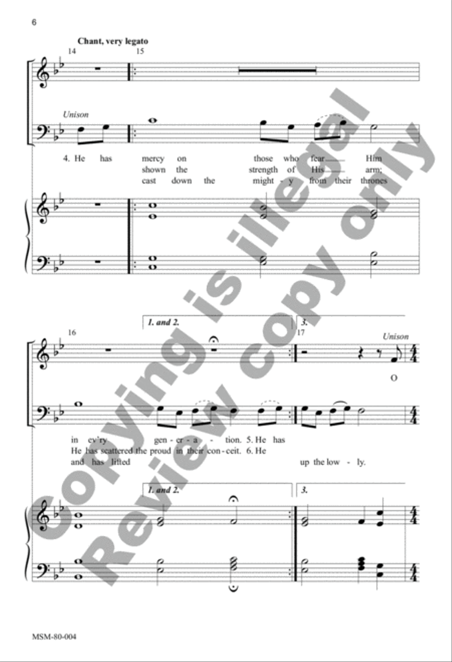 Magnificat All Praise to You, Eternal God 4-Part scores gallery preview page 5