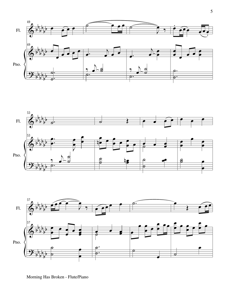 Gary Lanier: 3 BEAUTIFUL HYMNS, Set 2 (Duets for Flute & Piano) Woodwind Duet scores gallery preview page 6