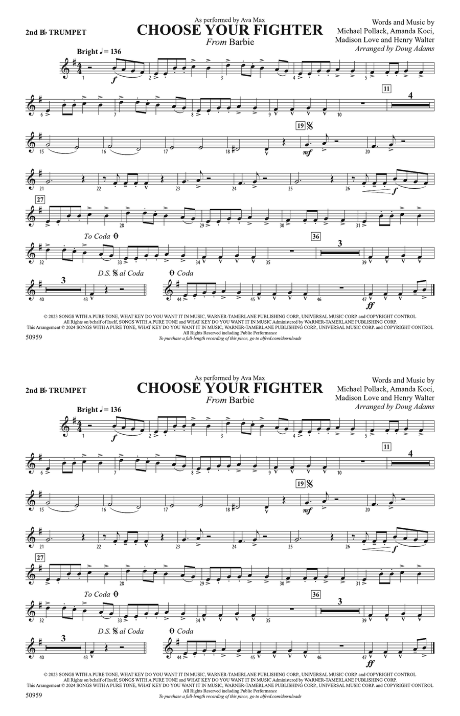 Choose Your Fighter: 2nd B-flat Trumpet B-Flat Trumpet scores gallery preview page 1