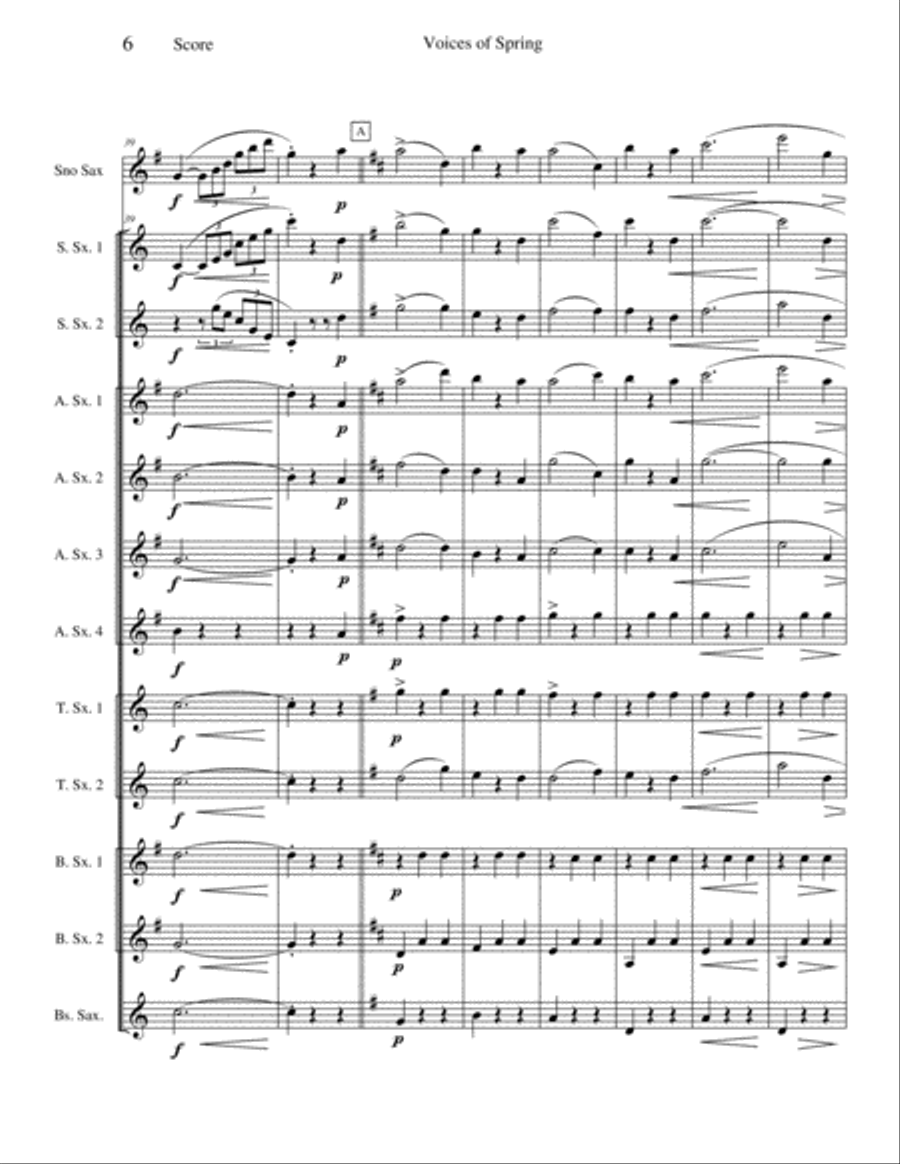 Voices of Spring - Opus 410 Woodwind Ensemble scores gallery preview page 6