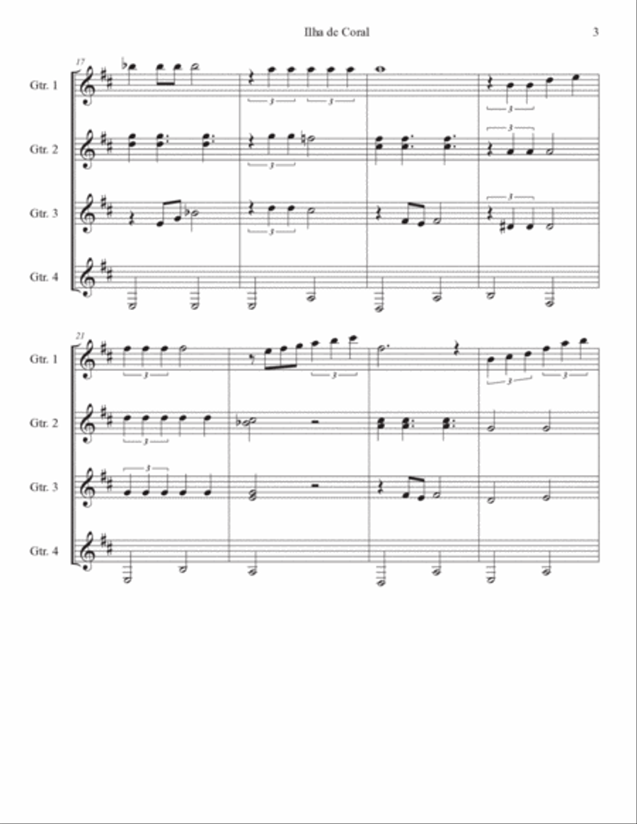 Ilha De Coral (Coral Island) - Score Only Acoustic Guitar scores gallery preview page 3