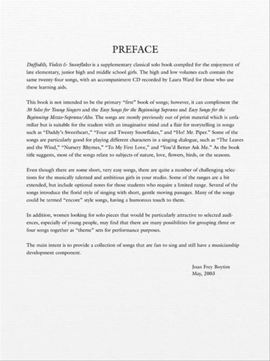 Daffodils, Violets and Snowflakes - High Voice High Voice scores gallery preview page 3