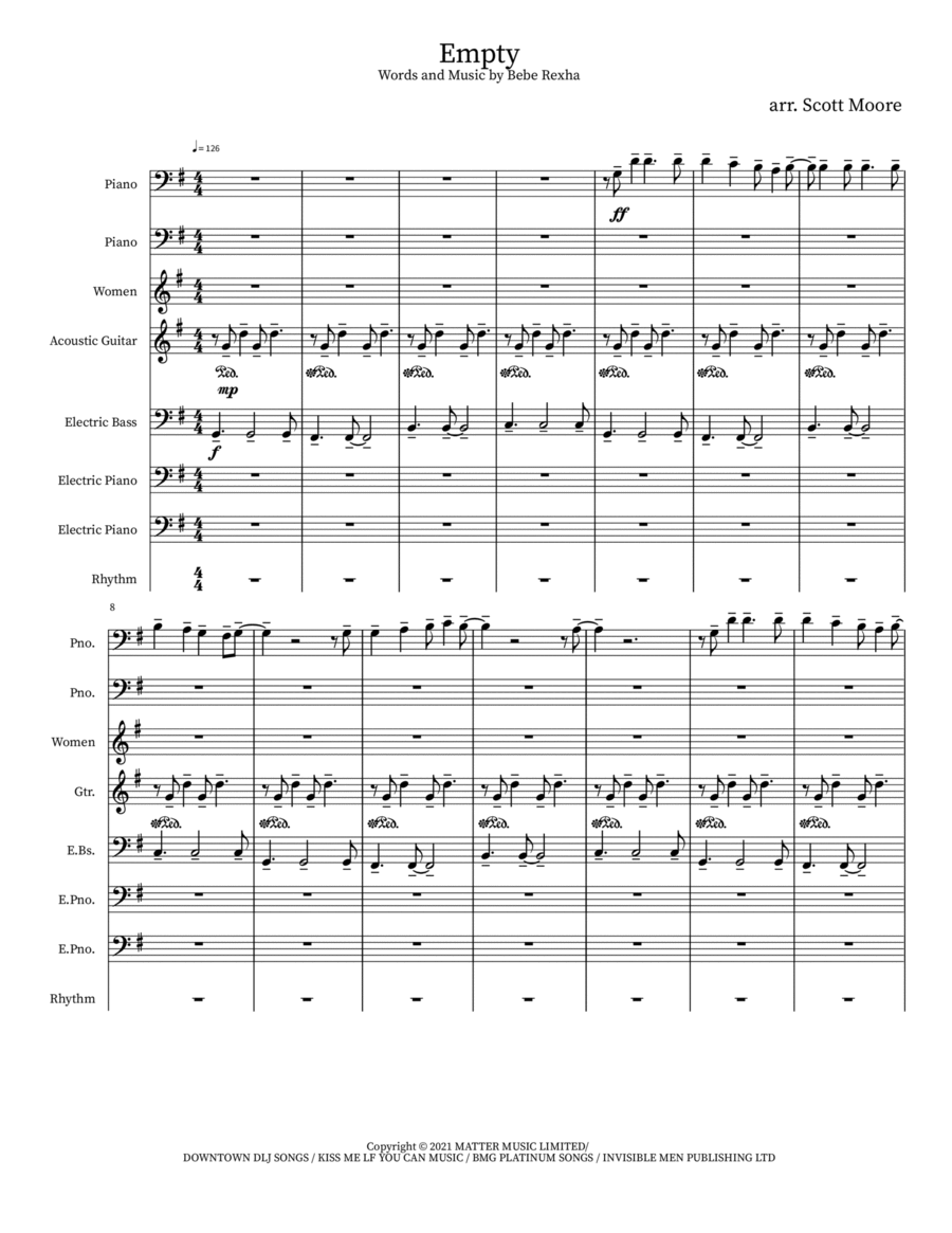 Empty Empty Piano, Vocal, Guitar scores gallery preview page 1